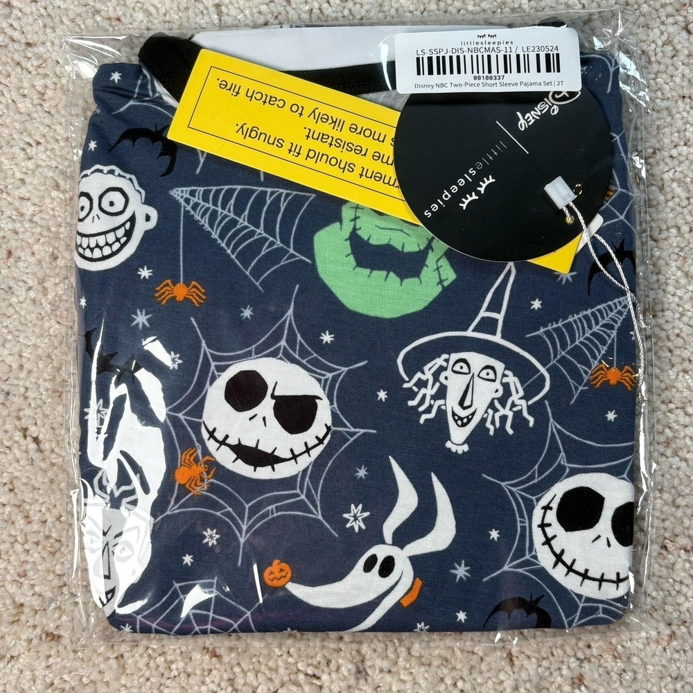 Little sleepies Disney Nightmare before Christmas short sleeve 2pc set 2T NEW